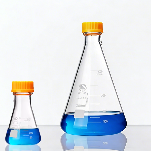 蜀牛罗口三角烧瓶,GL45橙盖